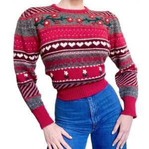 Red 80s Vintage Sweater